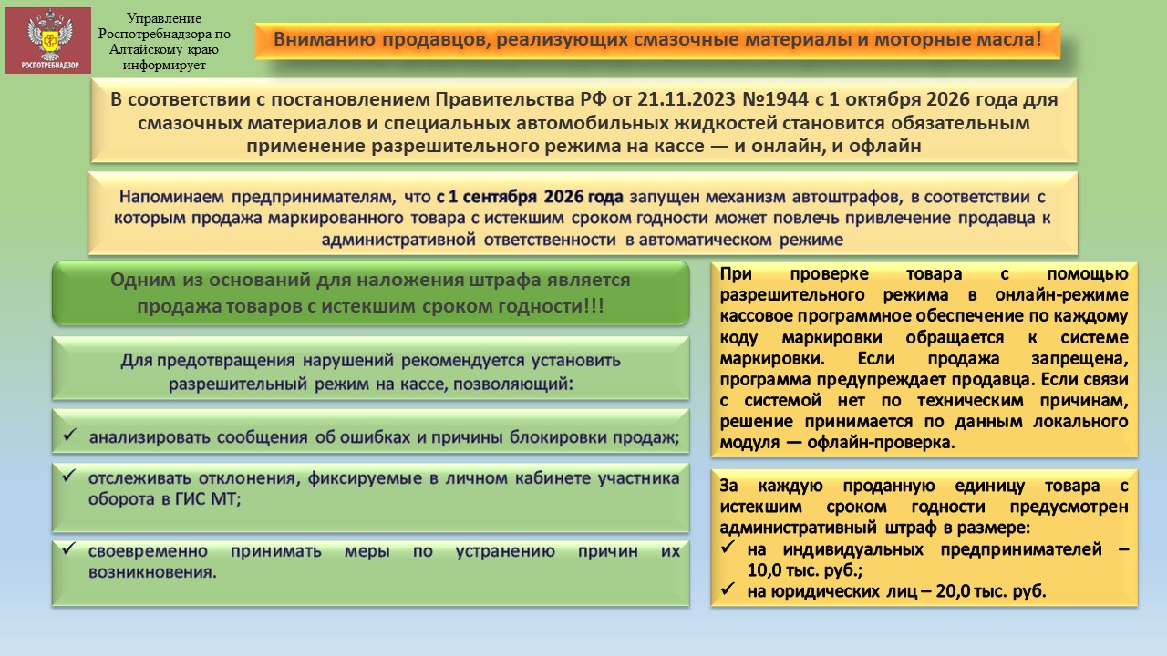 РОСПОТРЕБНАДЗОР ИНФОРМИРУЕТ!!! Срок годности на «Смазочные материалы и специальные автомобильные жидкости»
